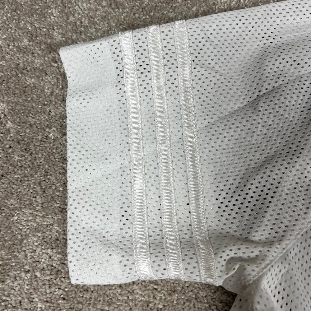 Adidas Womens White Size Small Mesh Button Up Sporty Fashion Jersey Shirt NWT - Picture 4 of 8